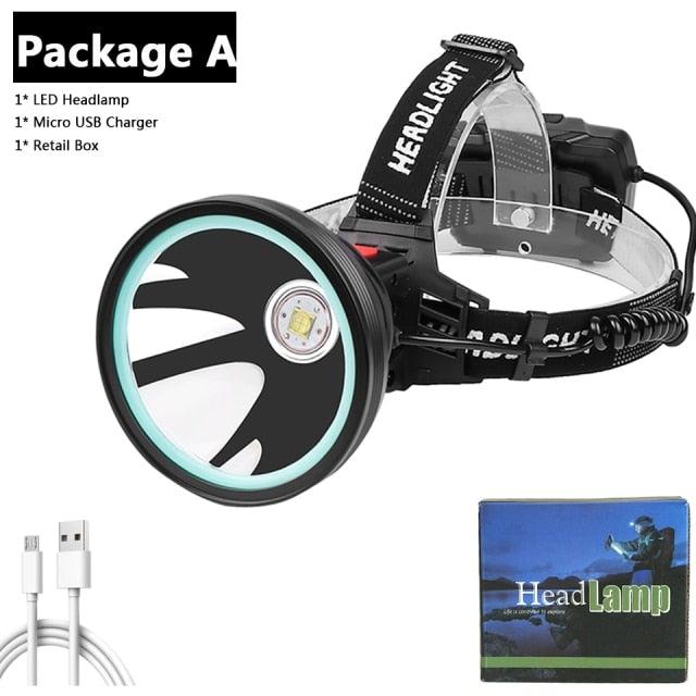 Rechargeable Adjustable Headlamp, Zoom/Waterproof LED White Yellow Color High Lumen Headlamp Flashlight Torch Power Bank For Adult Outdoor Camping Fishing Adventures