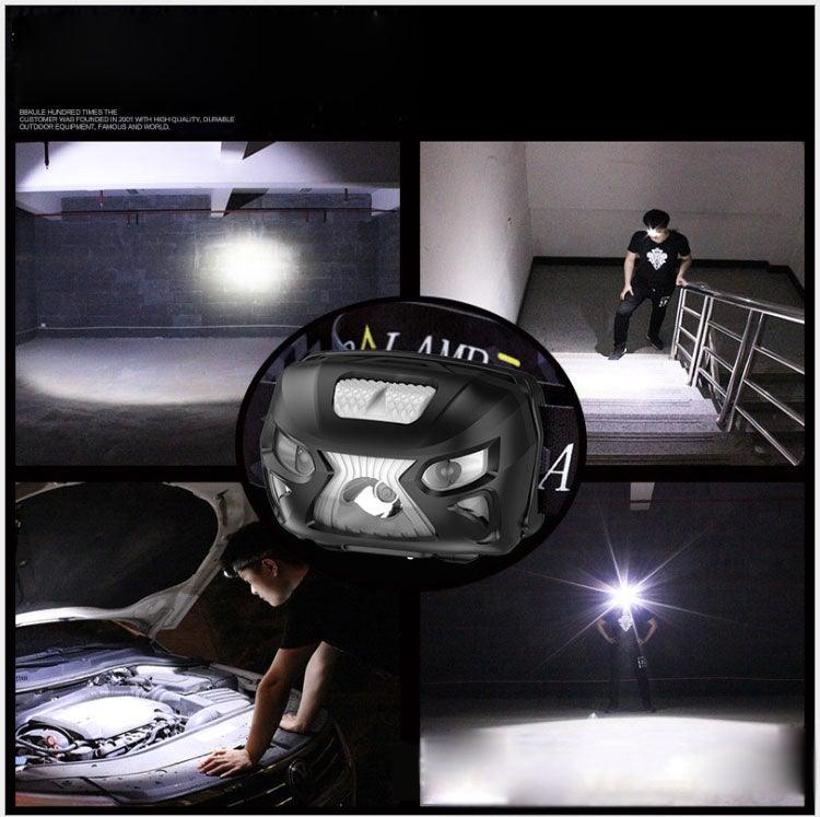Rechargeable Adjustable  LED USB Headlight Powerfull Elastic High Lumens Headband Headlamp Motion Sensor Flashlight For Adults Kids Running Camping Hiking Camping