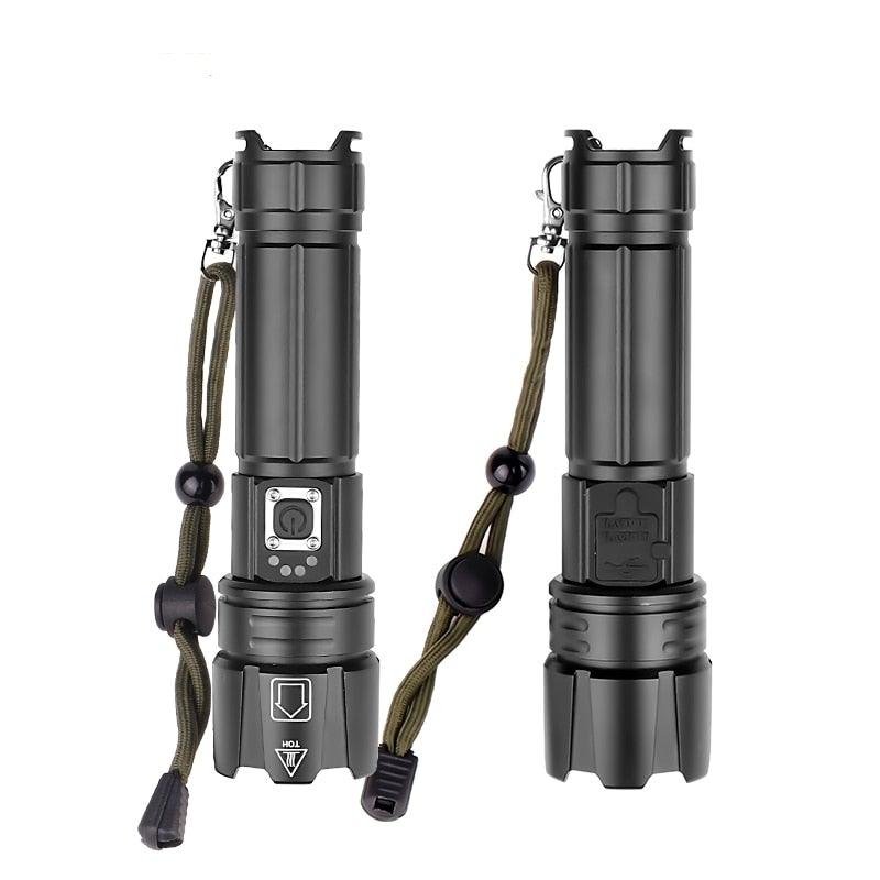 Rechargeable LED Flashlight High Lumen USB Ultra Bright Adjustable Powerful Zoomable Flashlight Water Resistant For  Daily Household and Outdoor Camping Hiking Riding Running