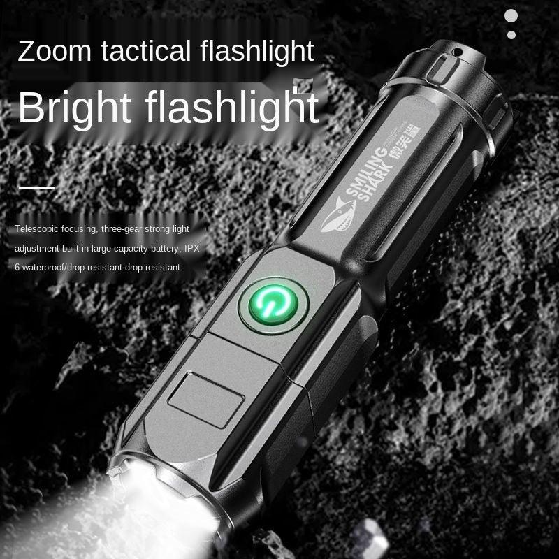 Rechargeable Zoomable Portable LED Super Bright Flashlight  Special Forces Strong Light  Outdoor Night Household Flashlight Special Filter Lens For Medical Chemical Bioinstrumentation Rock and Mineral Fluorescent Glowing