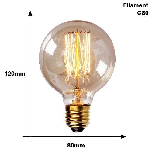 Retro Edison Light Bulb Vintage Edison Lamp Vintage Incandescent  Edison Light Bulbs Edison Filament Light Bulb Dimmable Warm White Different Shape Light