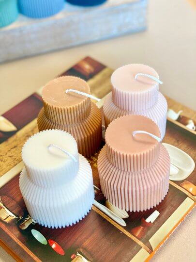 Ribbed Pedestal Handmade Candle