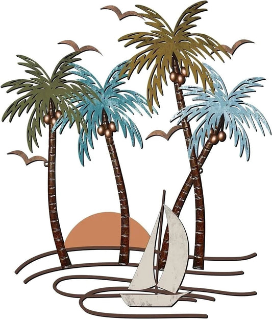 Metal Multiple Colors Palms Tree Scene. Visit Our Store ufmllc.online