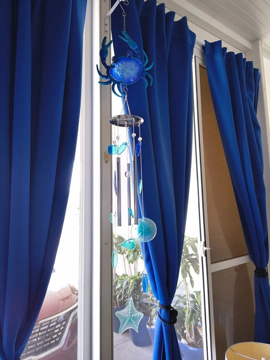 Blue Crab and Sea Life Themed Wind Chime Coastal Decor