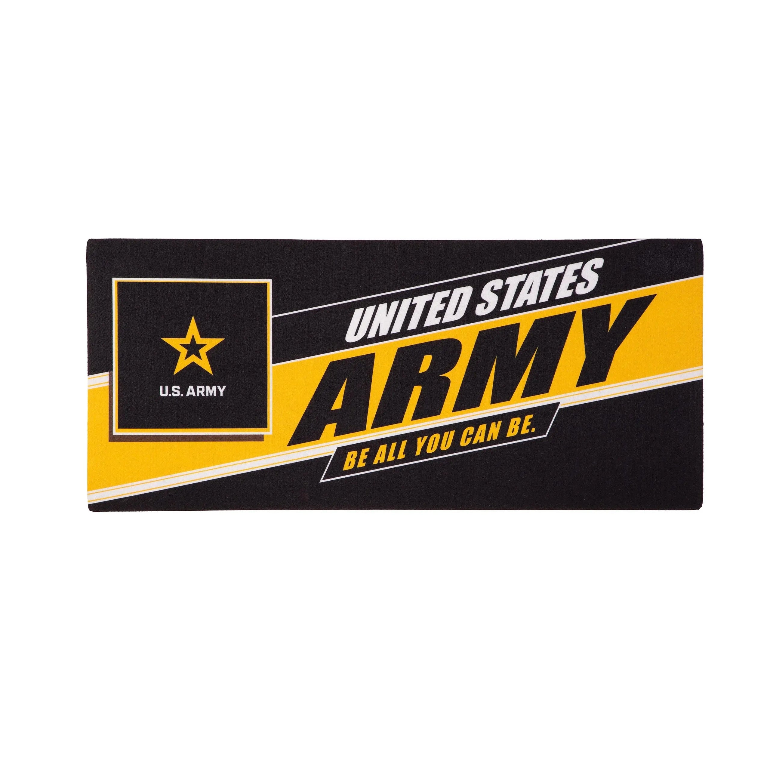 Black and yellow rectangular sassafras mat army with durable material for outdoor use