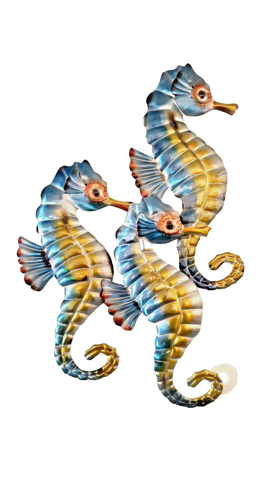 Set of 3 Coastal Decorative Seahorse Wall Art Sculptures
