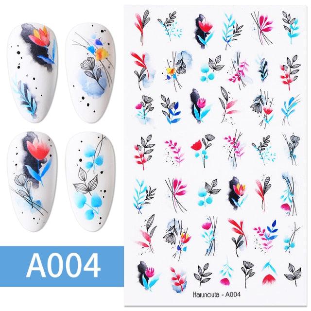 Sexy Lady Shaped 3D Nail Stickers Character Face Image Leaves Flower Decals Slider Black White Nail Art Decoration Manicure Decoration Nail Art Supplies 3D Self-Adhesive Nail Decals Designer Nail Stickers for Acrylic Nails