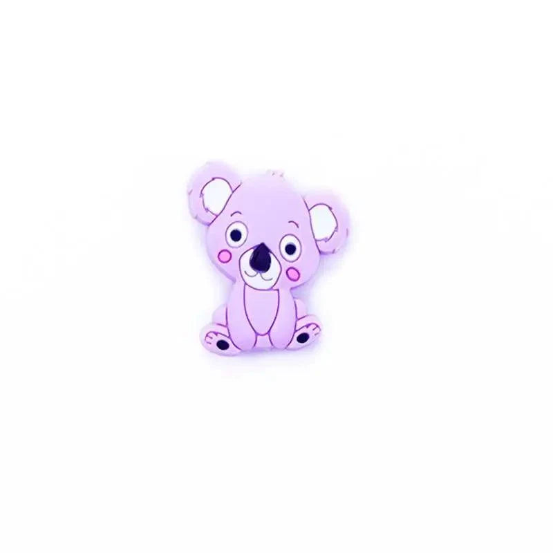 Silicone Teether Animal Koala Baby Teether Pendant Food Grade BPA Free Baby Teething Chew Charms Silicone Beads Toy