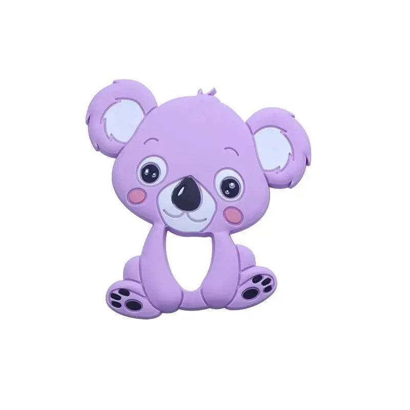 Silicone Teether Animal Koala Baby Teether Pendant Food Grade BPA Free Baby Teething Chew Charms Silicone Beads Toy