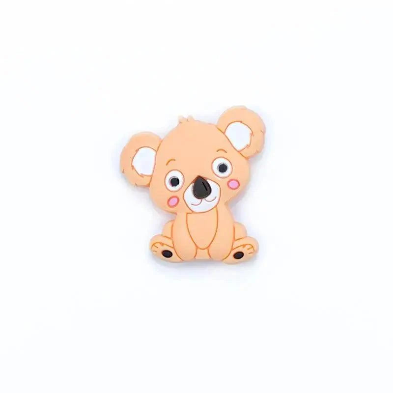 Silicone Teether Animal Koala Baby Teether Pendant Food Grade BPA Free Baby Teething Chew Charms Silicone Beads Toy