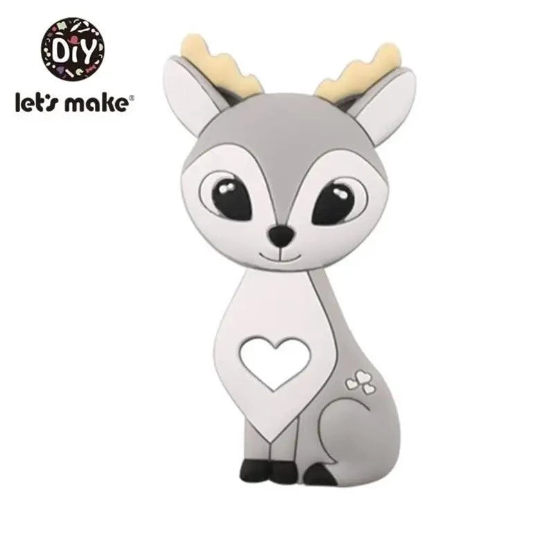 Silicone Teether Rodent Cartoon Animals 1pc Food Grade Silicone Pandents,  Teething Toys For Teeth Tiny Rod Baby Teethers Gift