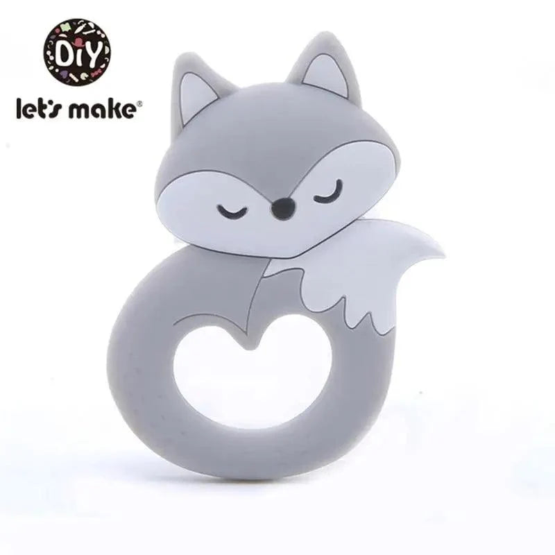 Silicone Teether Rodent Cartoon Animals 1pc Food Grade Silicone Pandents,  Teething Toys For Teeth Tiny Rod Baby Teethers Gift