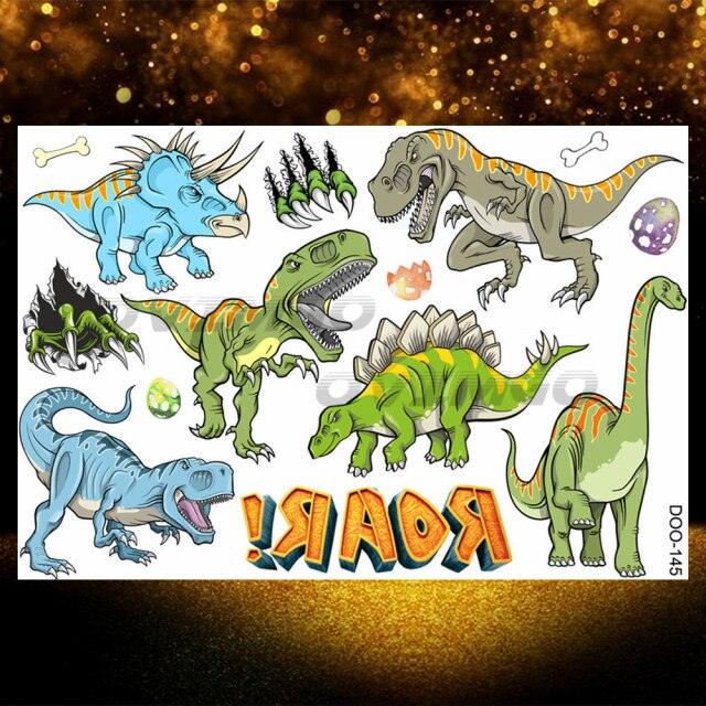 Small 3D Dinosaur Temporary Sticker Tattoos Colorful Tiny Tattoos For Party Children