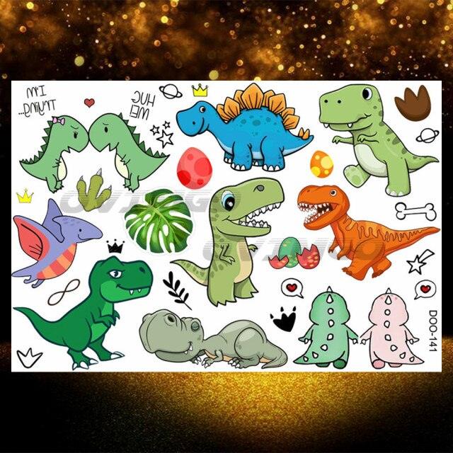 Small 3D Dinosaur Temporary Sticker Tattoos Colorful Tiny Tattoos For Party Children