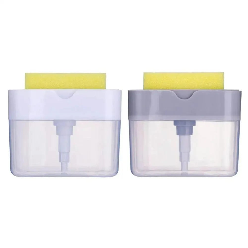 Smart Soap Dispenser For Kitchen Dishwashing Soap Pump Dispenser Kitchen Sponge Holder Handy Space Saving Soap Box 2 IN 1 Kitchen Soap Pump