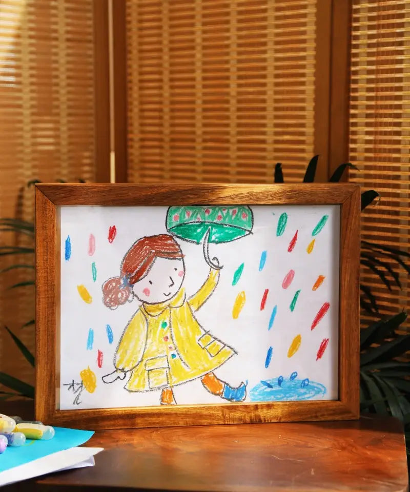 Solid Wood Children's Painting Artwork Storage Frame Award Certificate Sketch Mounting Photo Frame