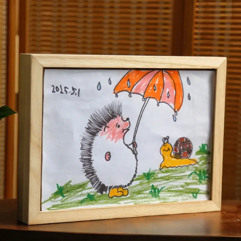 Solid Wood Children's Painting Artwork Storage Frame Award Certificate Sketch Mounting Photo Frame