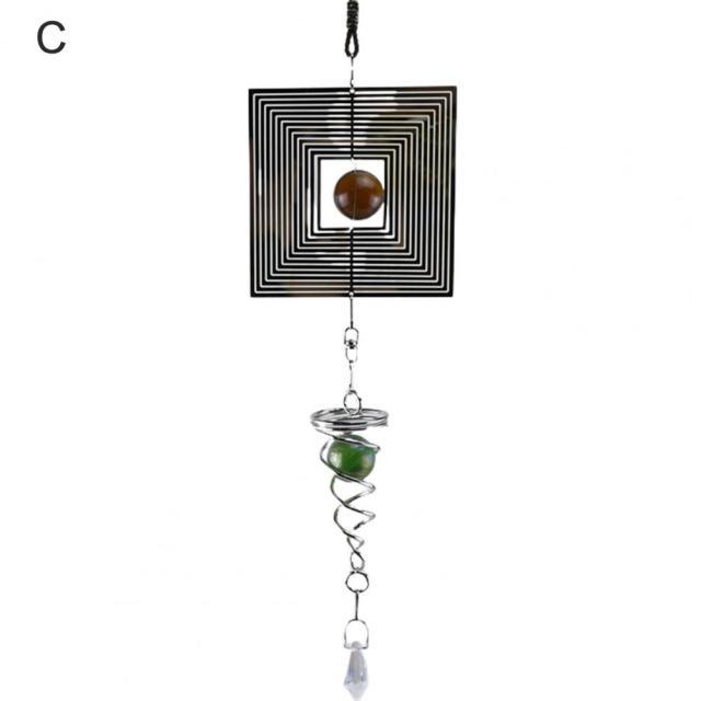 Spiral Rotating Wind Chimes Windows Metal Spiral Tail Stainless Steel Spin Decor For Indoor Outdoor Spinner Wind Chime Decoration Christmas Spinner Crystal Wind Chime