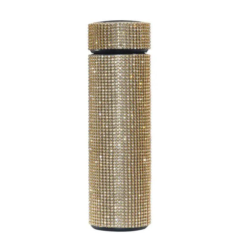 Sport Sterlling Creative Diamond Thermos Bottle Water Bottle Stainless Steel Smart Temperature Display Vacuum Flask Mug Gift for Men Women