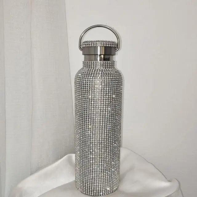 Sport Sterlling Creative Diamond Thermos Bottle Water Bottle Stainless Steel Smart Temperature Display Vacuum Flask Mug Gift for Men Women