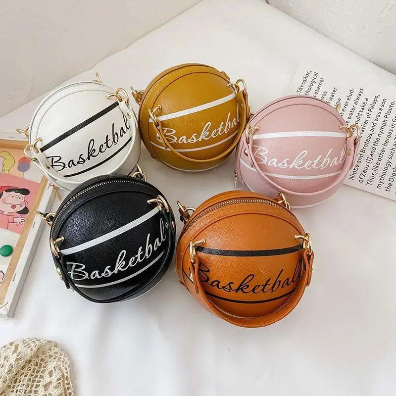 Stunning Ball Purses For Teenagers And Women Stylish Shoulder Bags, Crossbody Chain Hand Bags Personalit Leather Pink Basketball Bag For Females