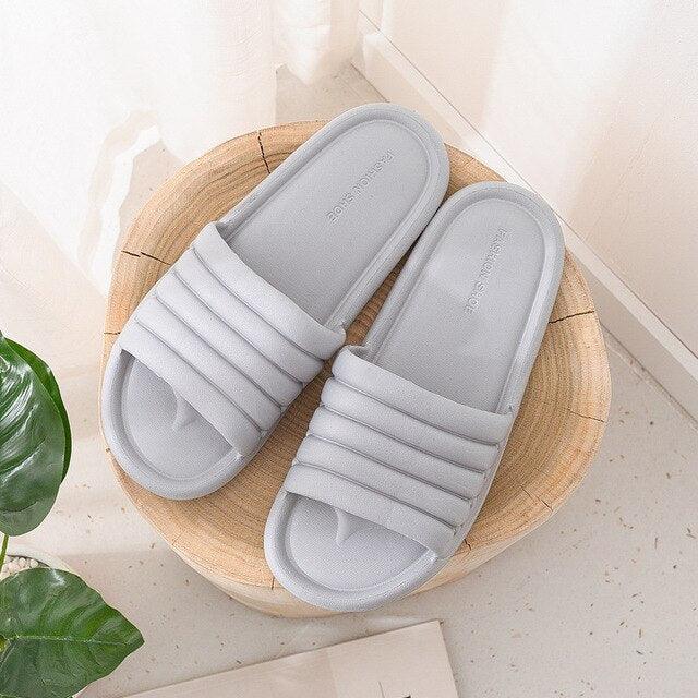 Summer Women Indoor Slippers Floor Flat Shoes Indoor Eva Flip Flops Non-Slip Bathroom Home Slippers Quick Drying Sandals EVA Anti-slip Open Toe Soft Slippers Shoes Pool Slippers
