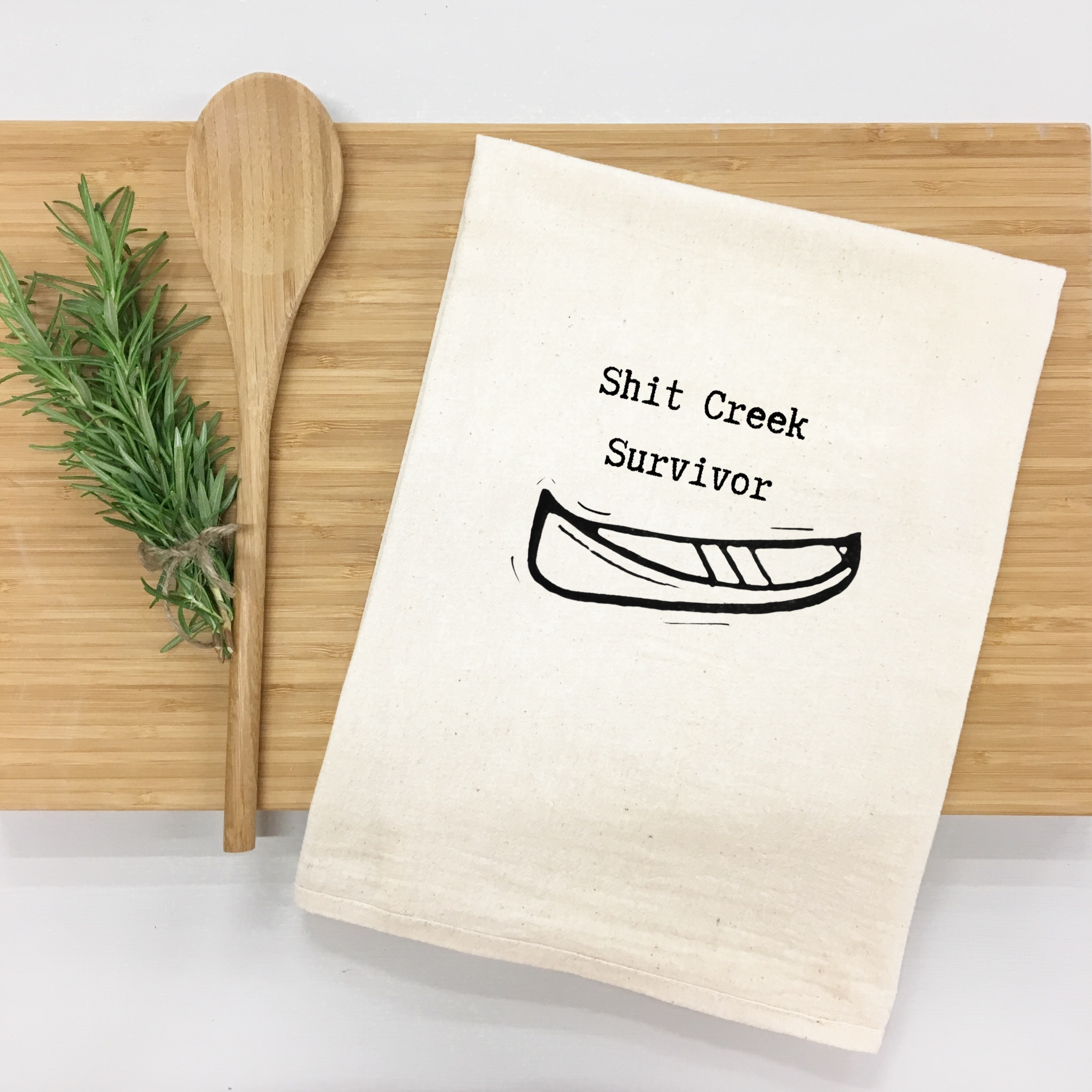 "Shit Creek Survivor" Kitchen Towel