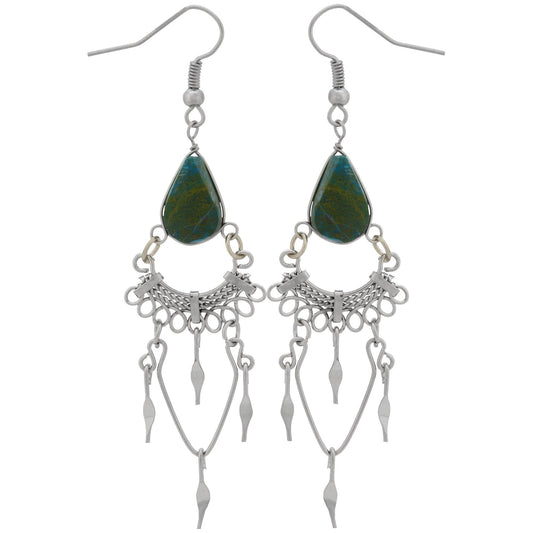 Swirls Chandelier Stone Earrings