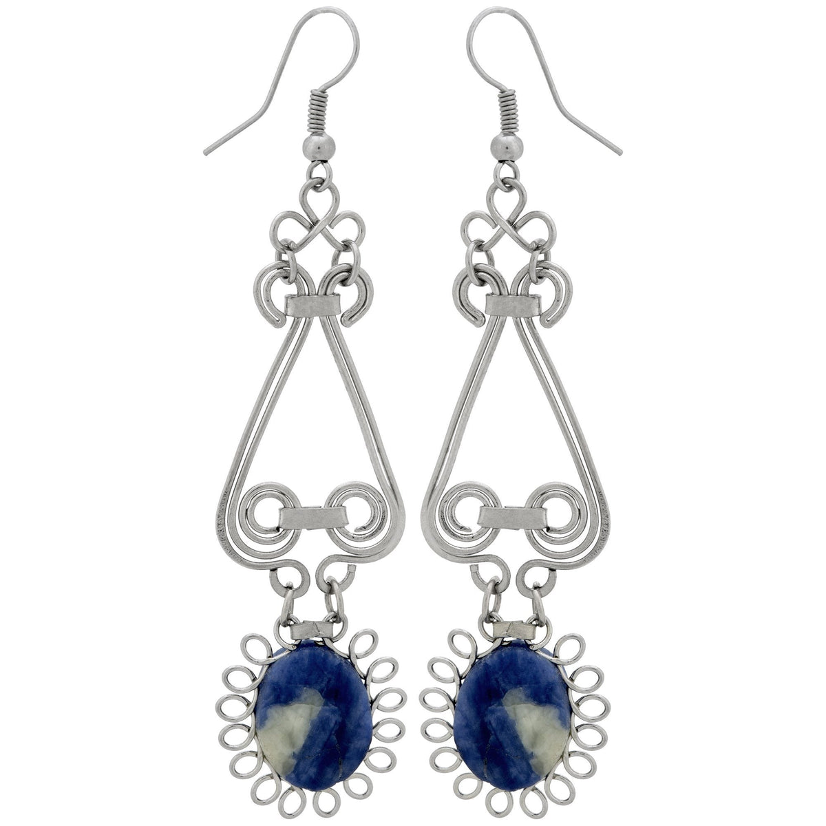 Swirls & Sunburst Stone Earrings