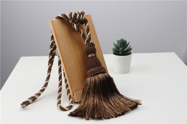 Tassel Curtain Tiebacks Home Decoration Handmade Curtain Holders Clips Hanging Balls Curtain Accessories Curtain Tie backs Curtain Handmade Tiebacks Decorative Curtain Holdbacks With Tassel