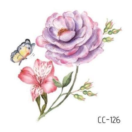 Temporary 3D Rose Flower Tattoos Sticker Body Art Tattoo Sticker Waterproof Luxury Tattoo Rose Lotus Flower Fashion Sticker For Womens