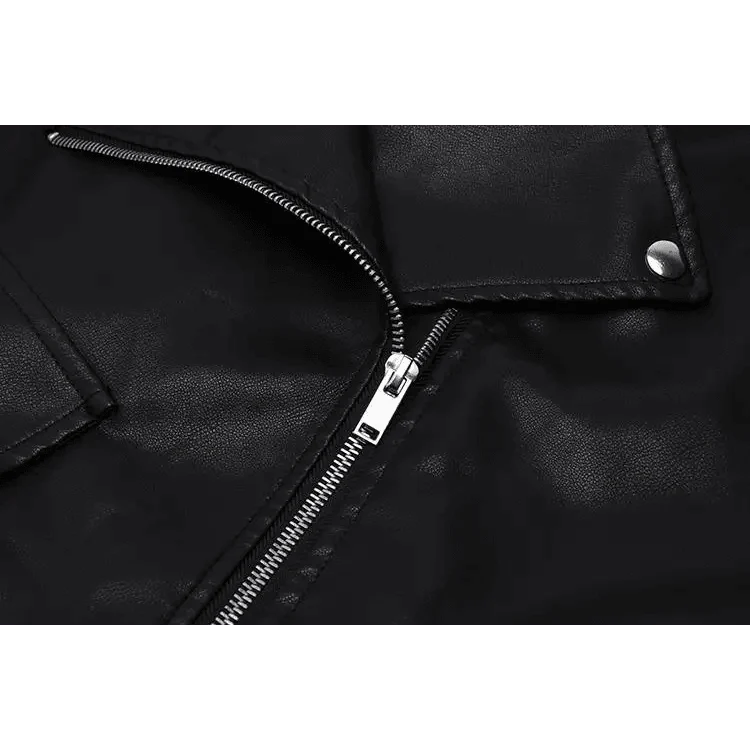 PU Faux Leather Jacket Women Loose Sashes Casual Biker Jackets Outwear Female Tops BF Style Black Leather Jacket Coat