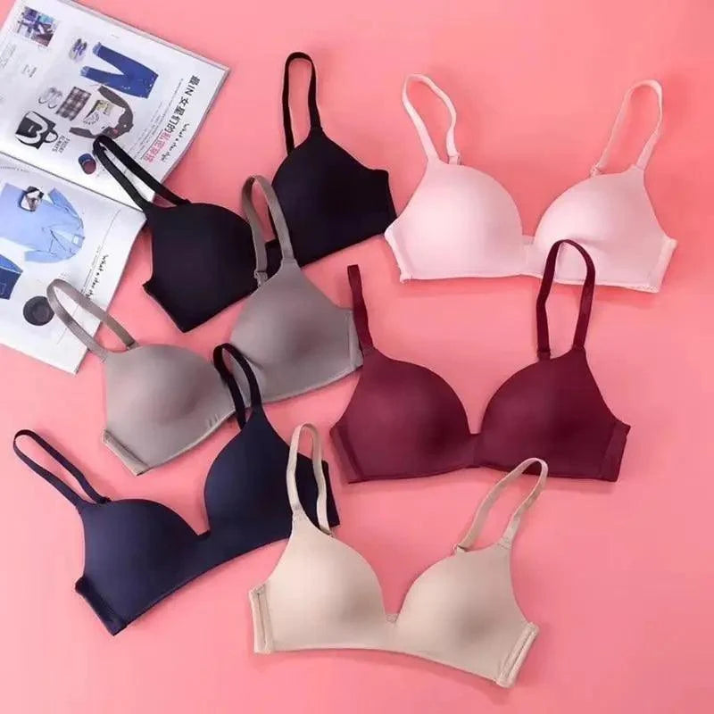 Seamless Bras for Women Push Up Bra No Wire Brassiere A B Cup Underwear Bra Three Quarters 3/4 Cup Thin Soft