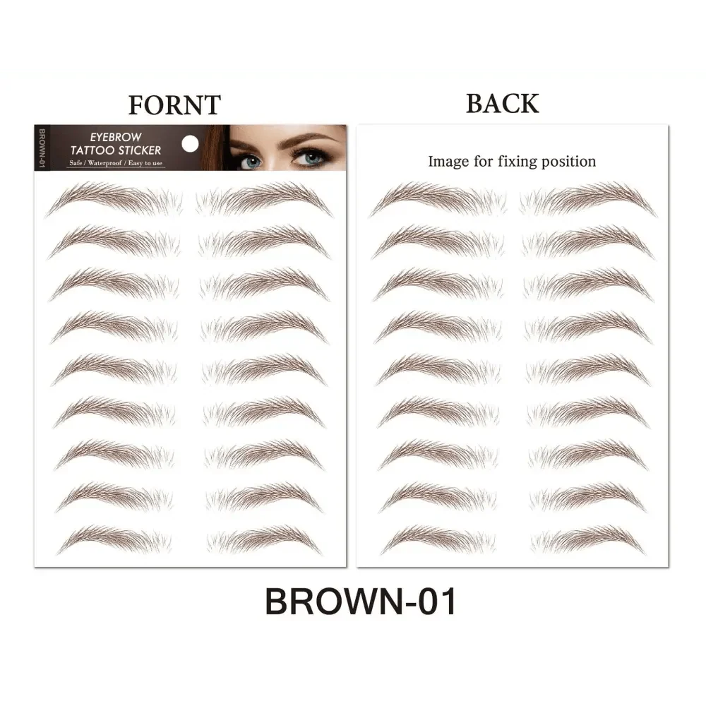 Trendy Waterproof  1 Piece Hair-liked Authentic Eyebrow Tattoo Sticker Waterproof Cosmetics Long Lasting Makeup False Eyebrows Stickers