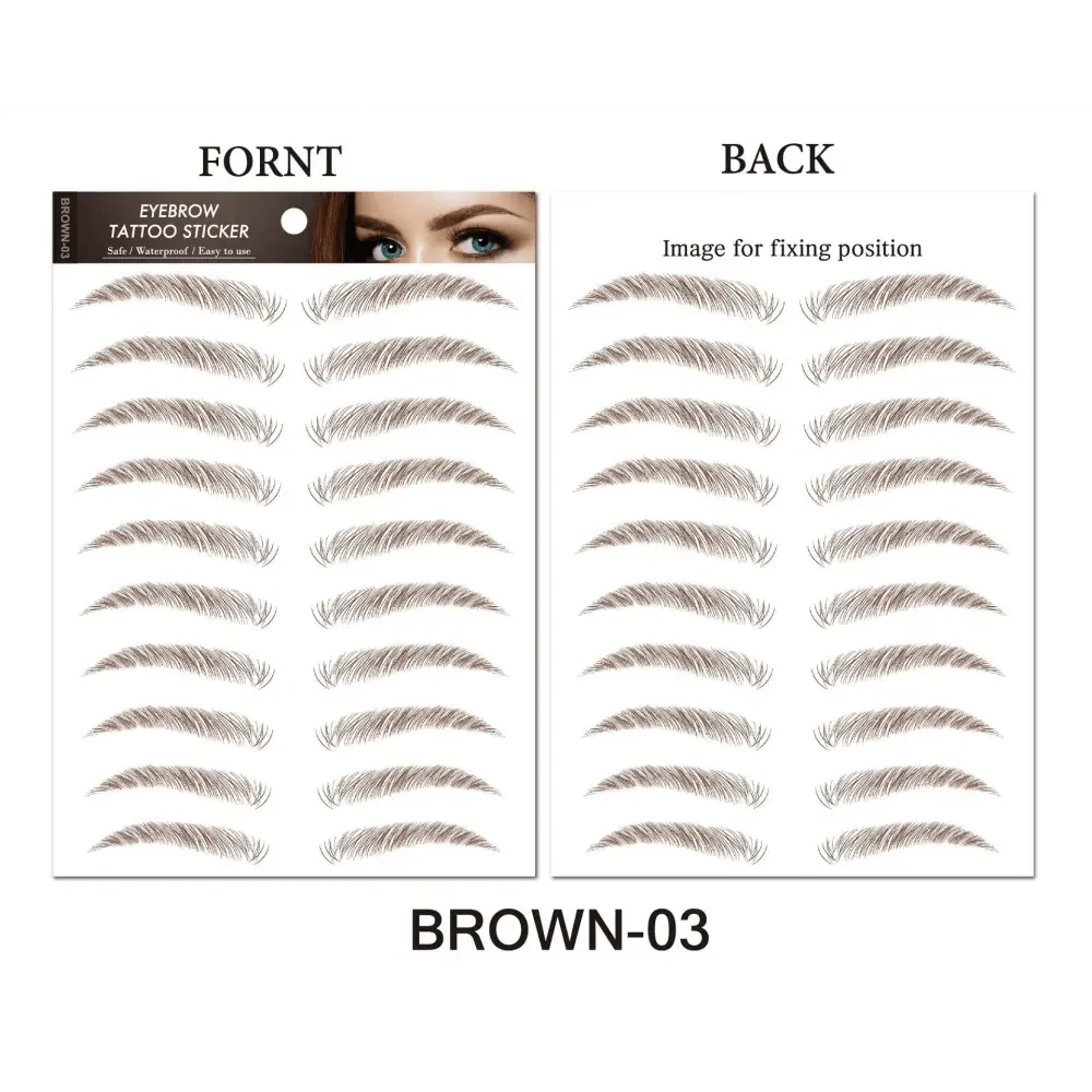 Trendy Waterproof  1 Piece Hair-liked Authentic Eyebrow Tattoo Sticker Waterproof Cosmetics Long Lasting Makeup False Eyebrows Stickers