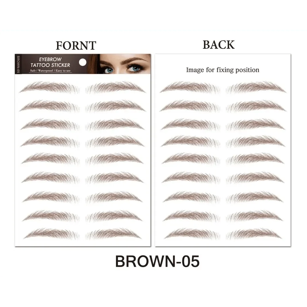 Trendy Waterproof  1 Piece Hair-liked Authentic Eyebrow Tattoo Sticker Waterproof Cosmetics Long Lasting Makeup False Eyebrows Stickers