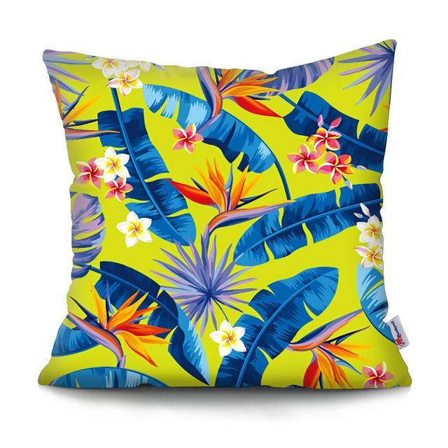 Tropical Plants Palm Leaf Pillow Cover Green Leaves Cushion Covers Flower Decorative Pillow Sofa Decorative Throw Pillow Covers Tropical Green Leaves Floor Pillow Cover for Couch Cushion Cover Plant Monstera Leaf 45x45cm