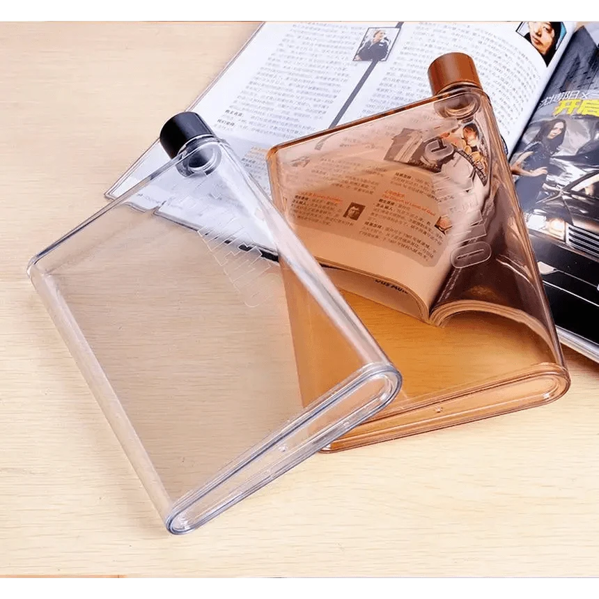Unique Design Portable Book Paper Cup Botlte Flat Water Bottle Clear Paper Pad Water Bottle Flat Drinks Kettle Notebook Drink Bottle for Water