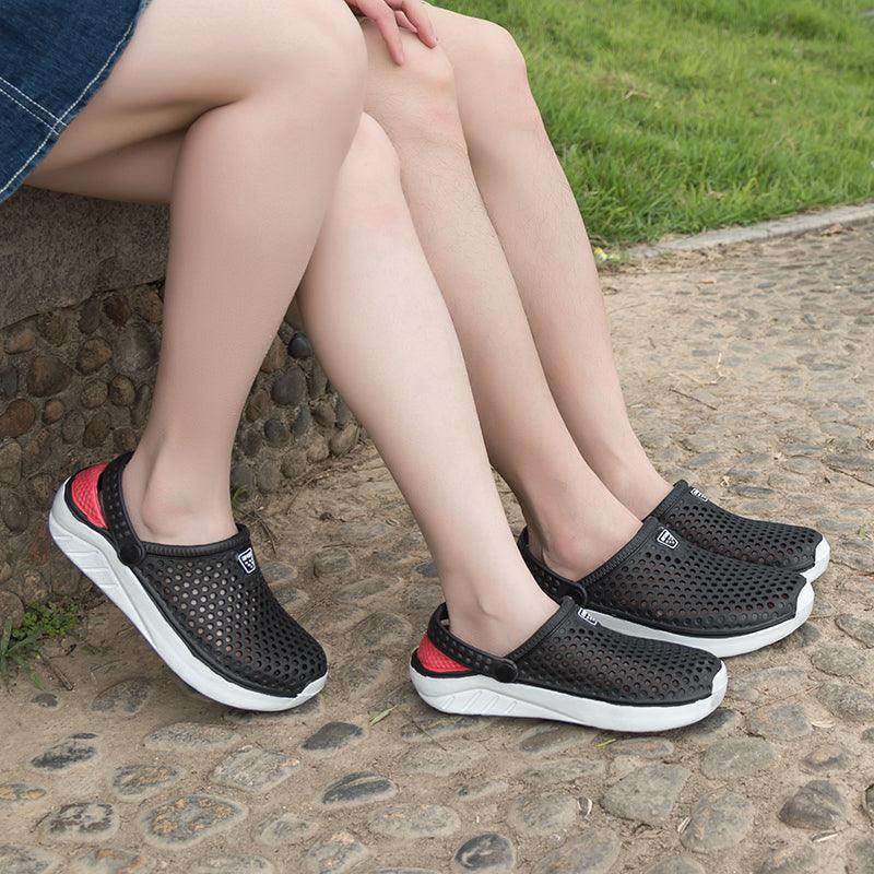 Unisex Fashion Beach Sandals Thick Sole Slipper Waterproof Anti-Slip Sandals Flip Flops Summer Breathable Mesh Sandals Beach Footwear Anti-Slip Slippers Quick Drying Sandals