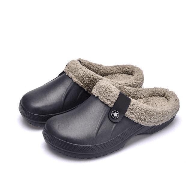 Unisex Home Winter Clogs Indoor Fur Warm Slippers For Women New Fashion Footwear Winter Slippers Home House Shoes Warm Plush Fleece Lining Garden Clogs Outdoor Indoor Clogs