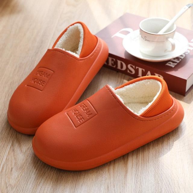 Unisex Home Winter Clogs Indoor Fur Warm Slippers For Women New Fashion Footwear Winter Slippers Home House Shoes Warm Plush Fleece Lining Garden Clogs Outdoor Indoor Clogs