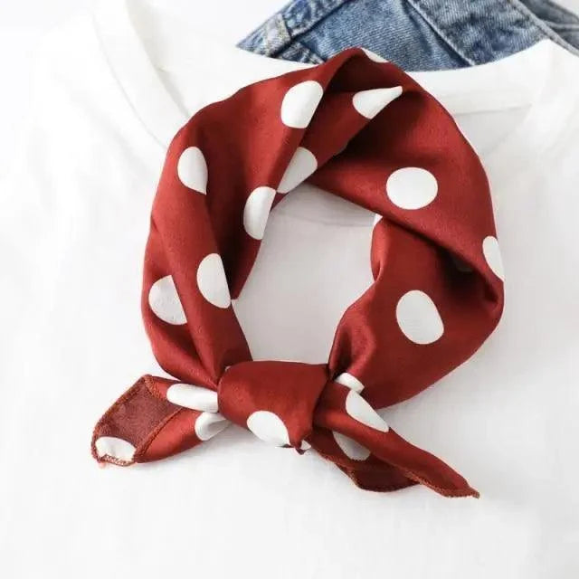Versatile Square Silk Scarf For Women Fashionable Printed Small Neck Scarfs Office Lady Hair Band Foulard Hand For Female Bandana Shawl