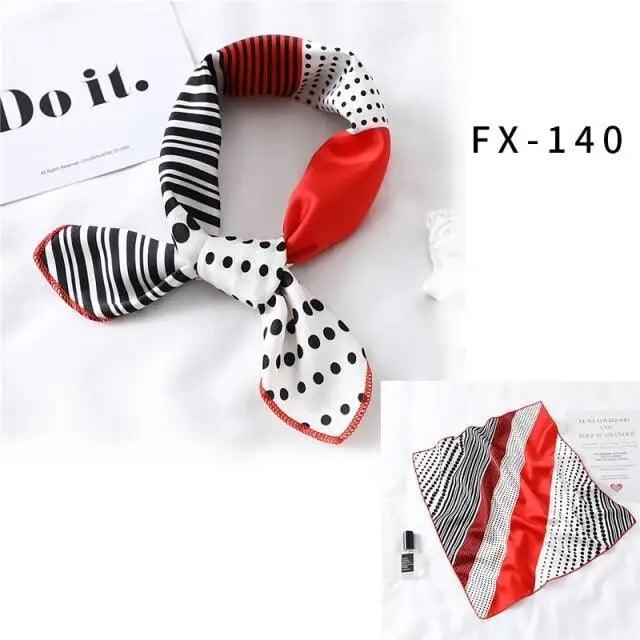 Versatile Square Silk Scarf For Women Fashionable Printed Small Neck Scarfs Office Lady Hair Band Foulard Hand For Female Bandana Shawl