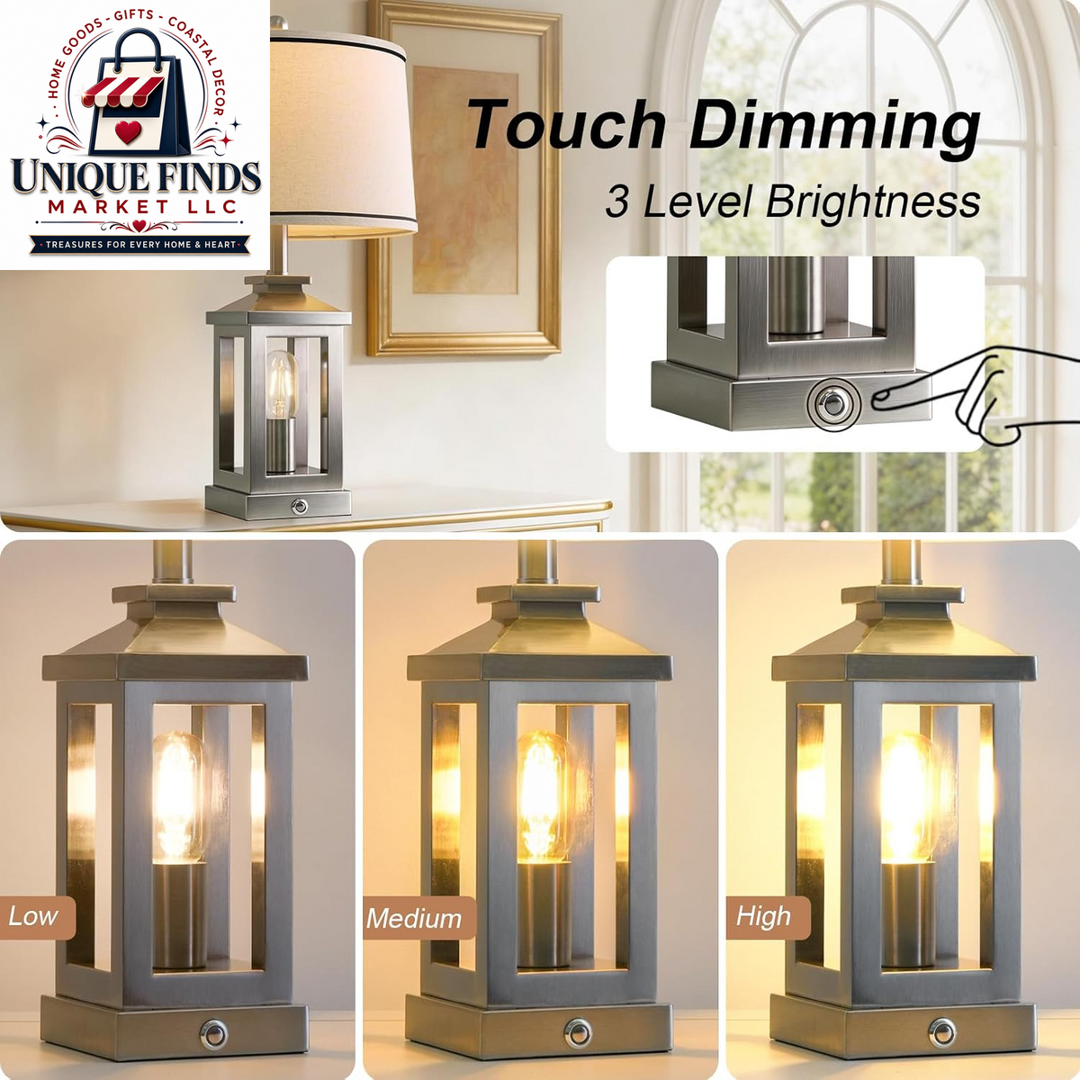 Set of 2 Modern 23.75" Table Lamps for Living Room and Bedroom Nightstands