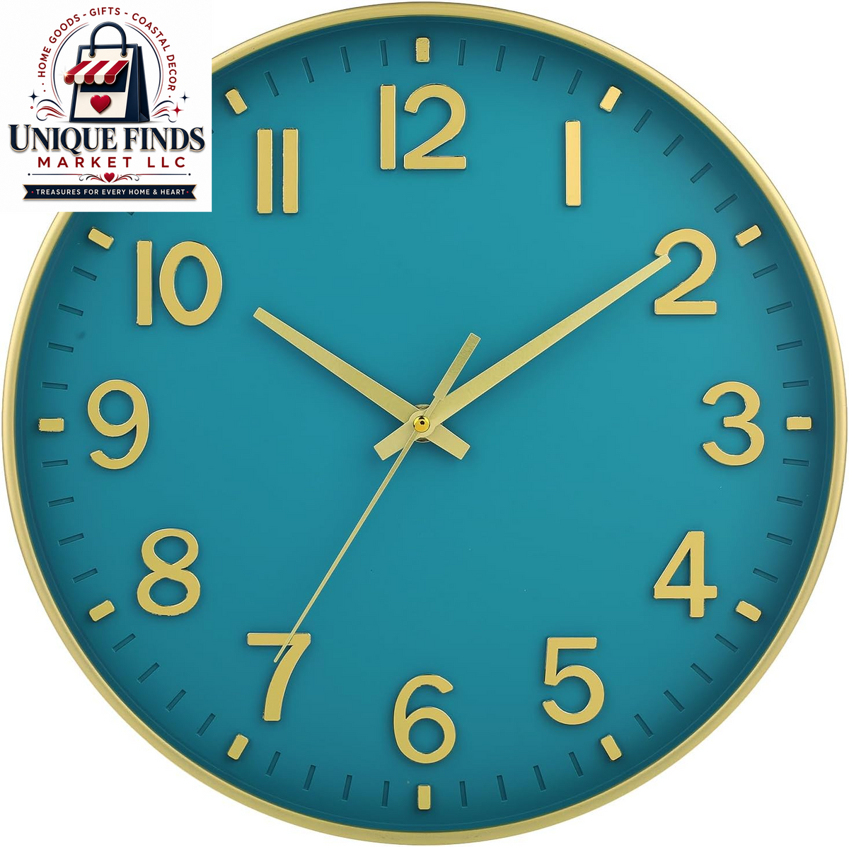 HZDHCLH 12-Inch Silent Battery-Operated Wall Clock in Green