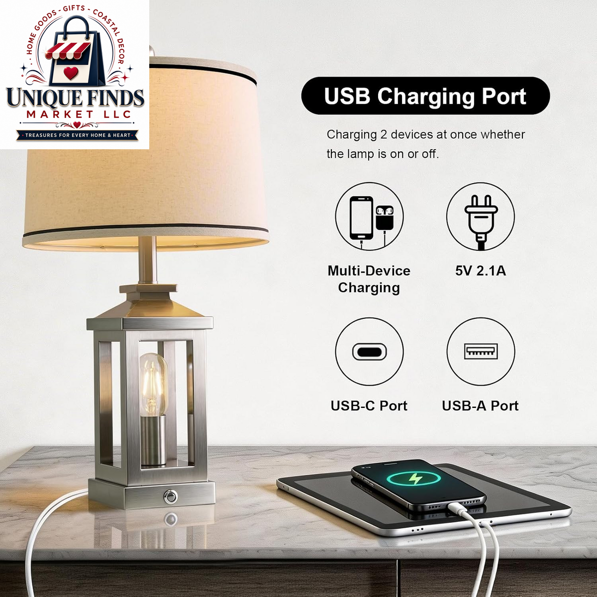 Set of 2 Modern 23.75" Table Lamps for Living Room and Bedroom Nightstands