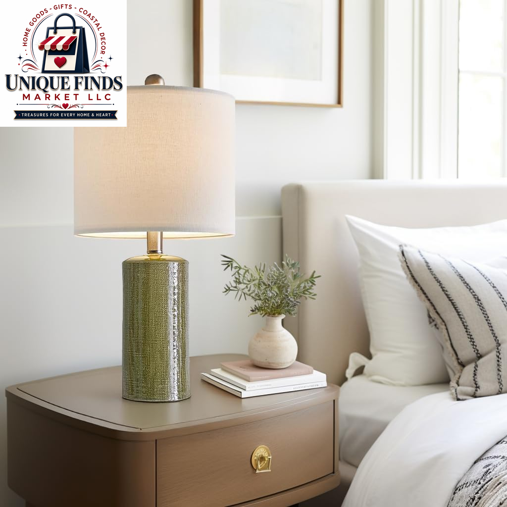 20.25" Small Table Lamps Set of 2 Modern Ceramic Lamps for Living Room