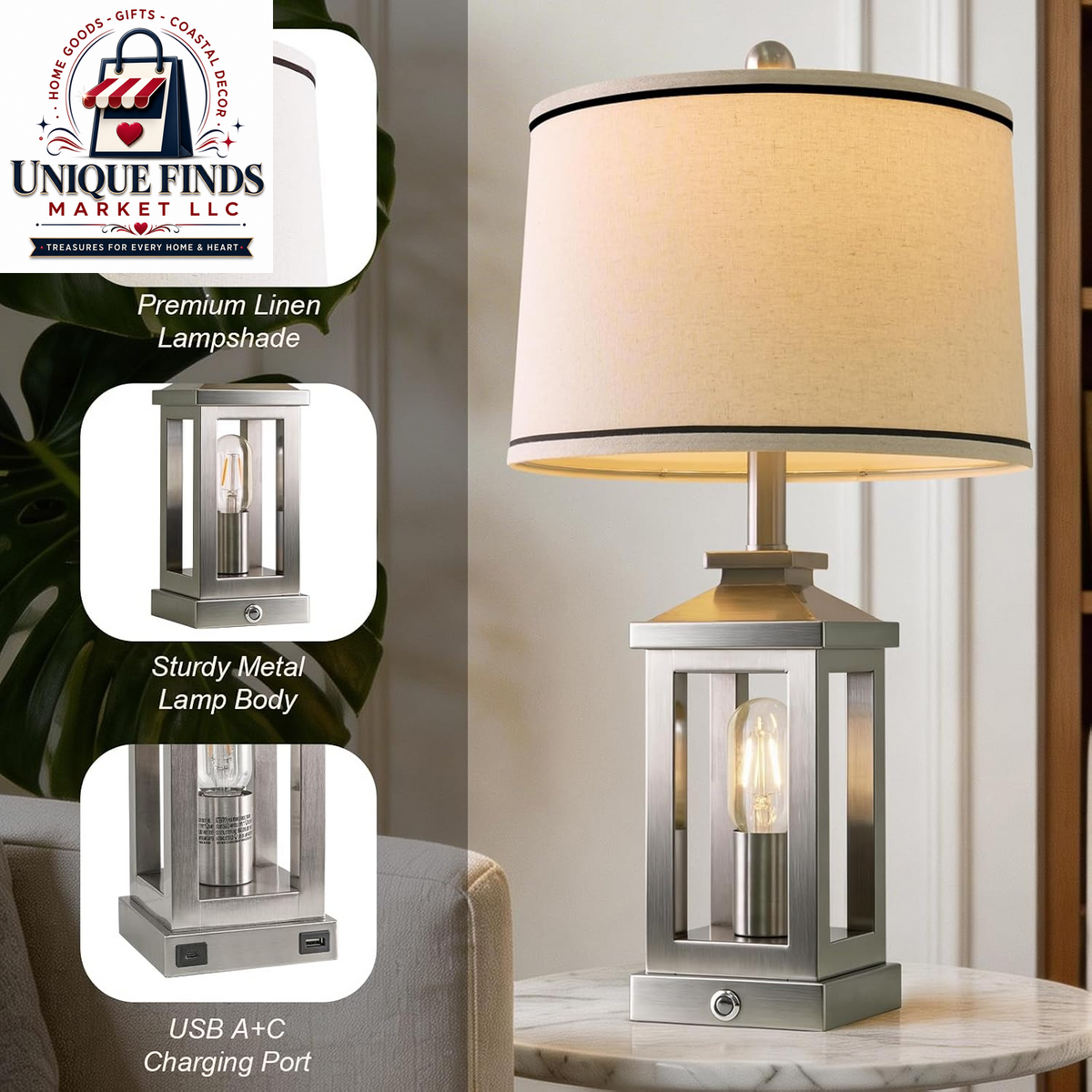 Set of 2 Modern 23.75" Table Lamps for Living Room and Bedroom Nightstands