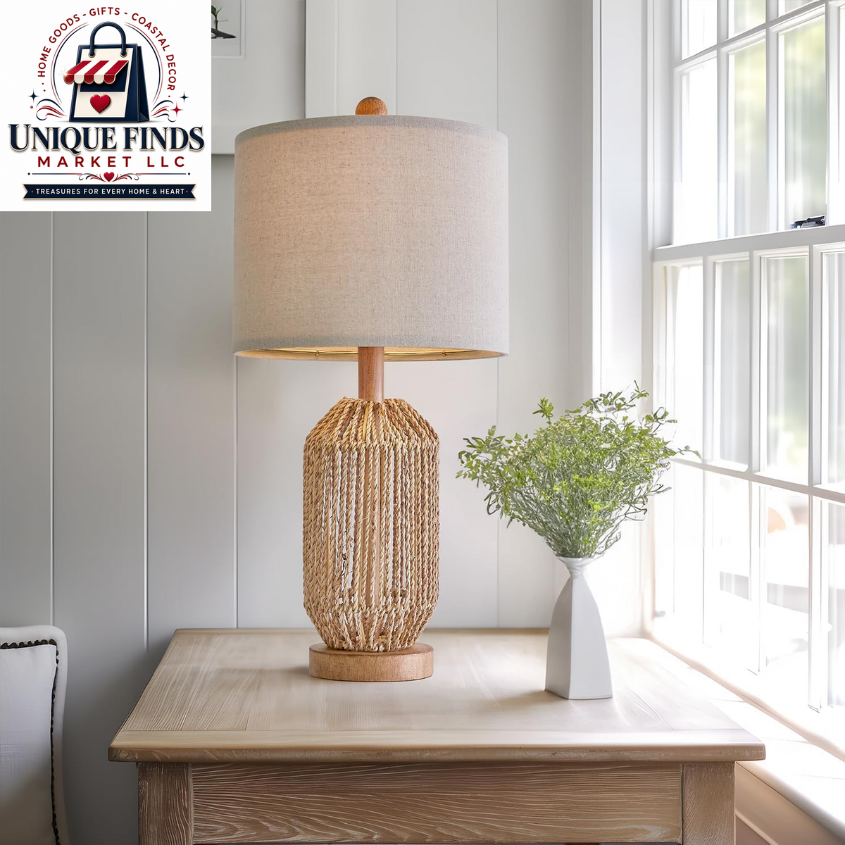 OYEARS 21" Bohemian Table Lamp Set of 2 for Living Room and Bedroom, Rattan Design for Nightstands and End Tables, Rustic Brown Farmhouse Decor