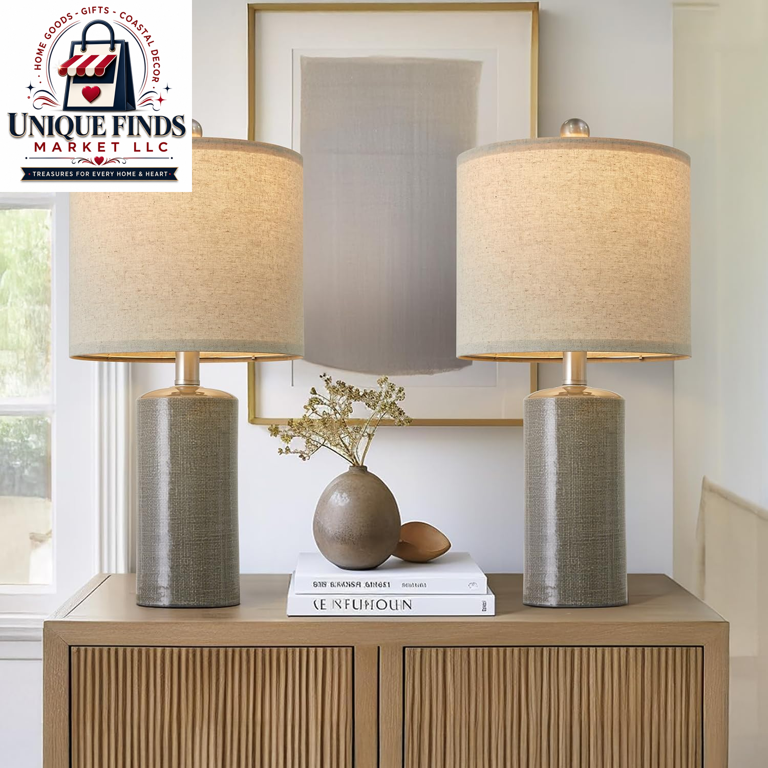 Small Table Lamps Set of 2 for Living Room 20.25" Blue Lamps Bedside Lamps